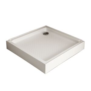 Gemy High Quality Long Lasting Glossy Square Shape Cloud Shower Tray White